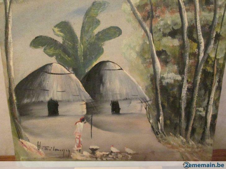 Peinture africaine signé., Antiquités & Art, Art | Peinture | Moderne, Enlèvement