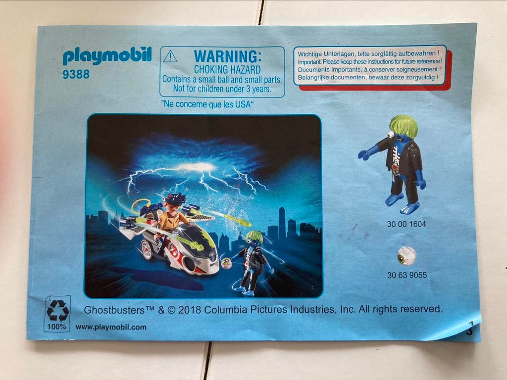 Playmobil 9388 - Ghostbusters met luchtmoto, Kinderen en Baby's, Speelgoed | Playmobil, Ophalen of Verzenden, Zo goed als nieuw