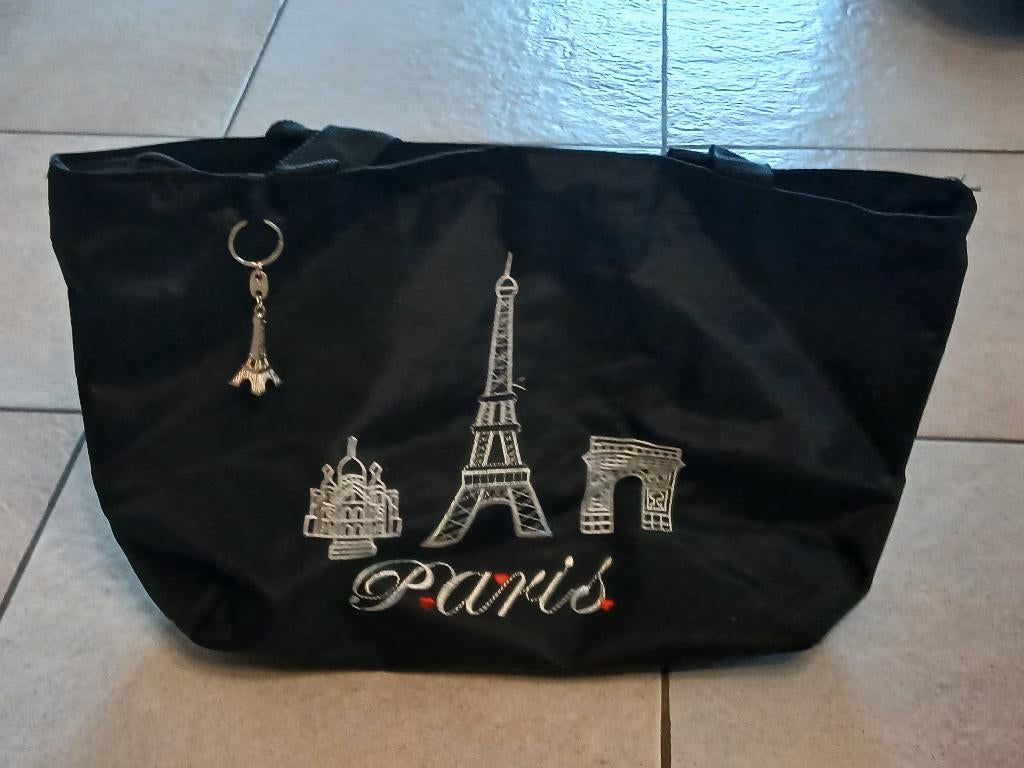 Draagtas Paris - kleur zwart - kunststof, Handtassen en Accessoires, Tassen | Damestassen, Zo goed als nieuw, Overige typen, Zwart