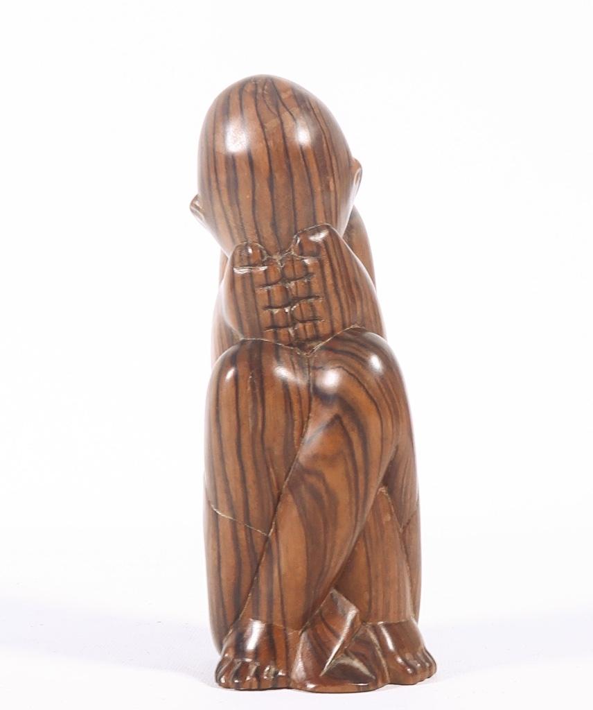 Houten Coromandel beeldje, Verzenden, Zo goed als nieuw, Mens