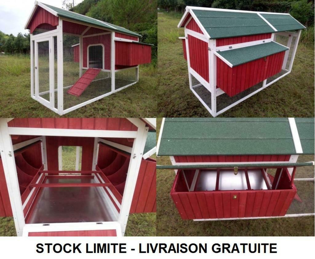 Poulailler XXL abri 12 poules 8 pondoirs abri coq enclos XXL, Verzenden, Nieuw, Kippenhok of Kippenren