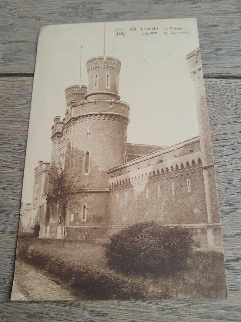 Beschreven postkaart: gevangenis Leuven, Verzamelen, Ophalen of Verzenden