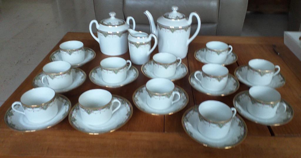 Ancien service à café en porcelaine de Limoges - MLV France, Enlèvement