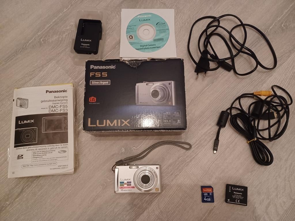 Panasonic DMC- FS5 digitale camera ( met alle toebehoren), Ophalen of Verzenden