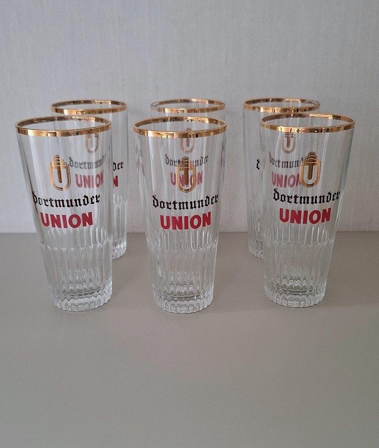 Set van 6 Vintage Dortmunder Union Bierglazen - Jaren 60, Enlèvement ou Envoi, Comme neuf, Verre ou Verres, Autres marques
