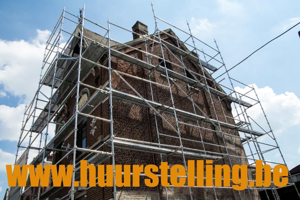 Stelling , gevelstelling , steiger 100m² TE HUUR 330 / maan, Doe-het-zelf en Bouw, Ophalen, Zo goed als nieuw