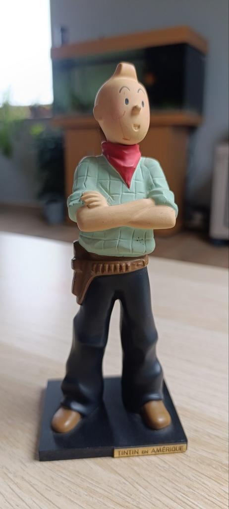 Statue Tintin en Amérique : Etienne Leblon Delienne. 18 cm., Enlèvement, Tintin, Comme neuf