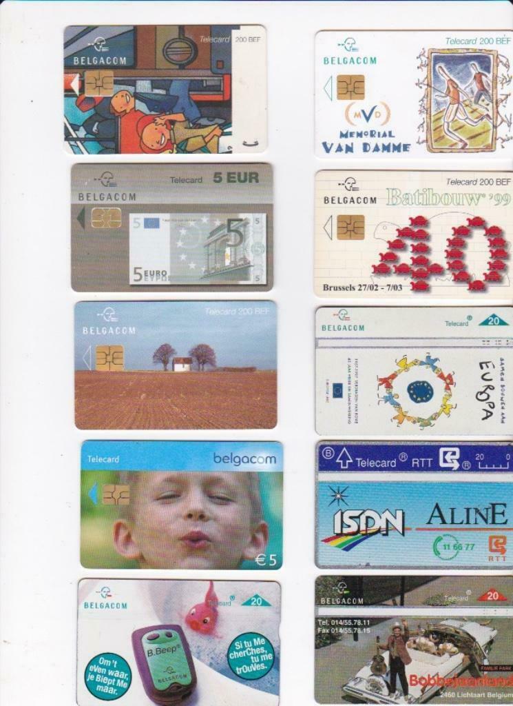 10 TELEKAARTEN RTT/BELGACOM, Verzamelen, Ophalen of Verzenden