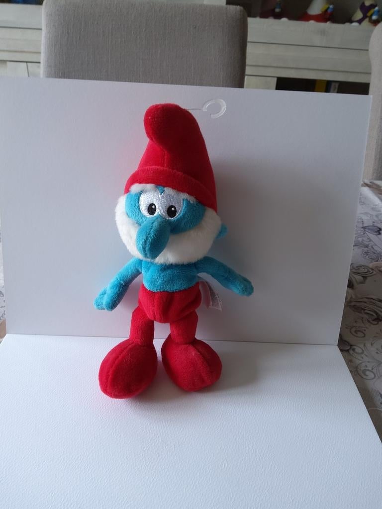 Peluche grand Schtroumpf, Collections, Schtroumpfs, Enlèvement ou Envoi, Utilisé, Grand Schtroumpf, Poupée, Figurine ou Peluche
