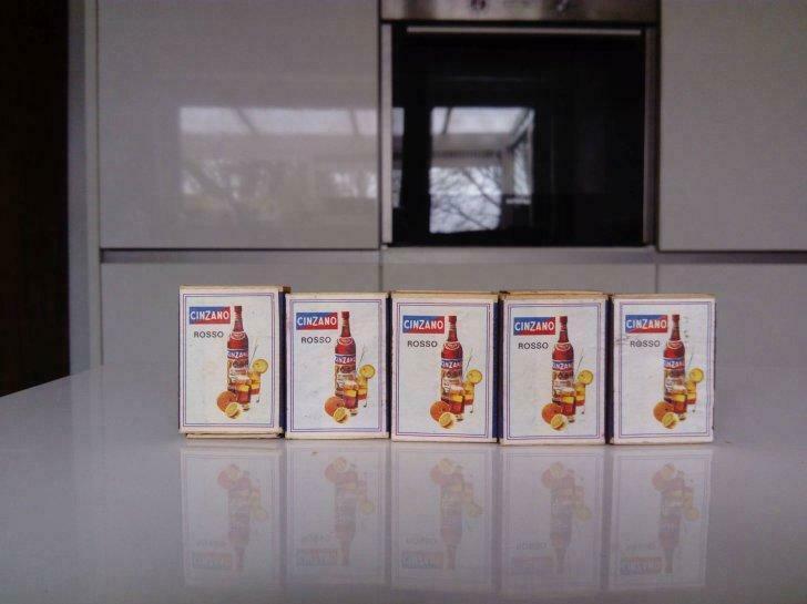 Houten luciferdoosje cinzano, Enlèvement ou Envoi, Utilisé, Boîtes ou marques d'allumettes