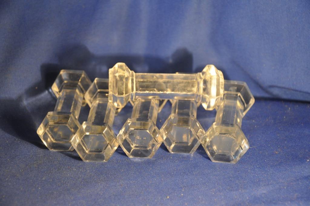 6 porte couverts verre moulé, Antiquités & Art, Enlèvement ou Envoi