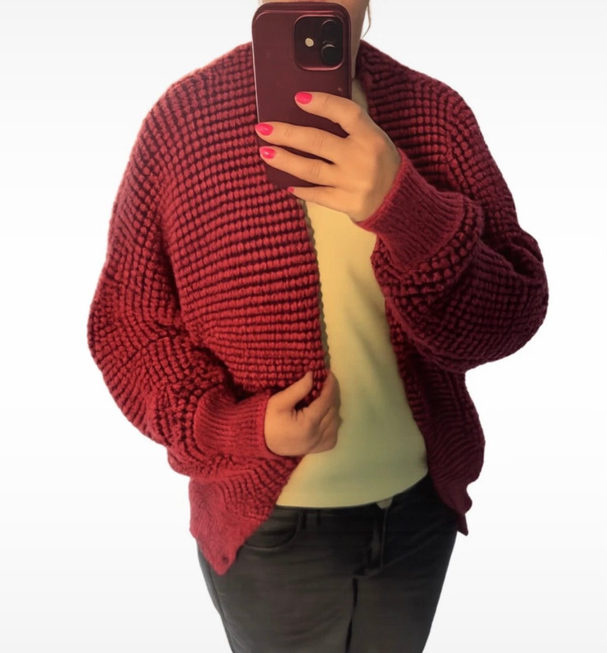 Cardigan rood bordeaux, Vêtements | Femmes, Pulls & Gilets, Enlèvement, Taille 42/44 (L), Rouge
