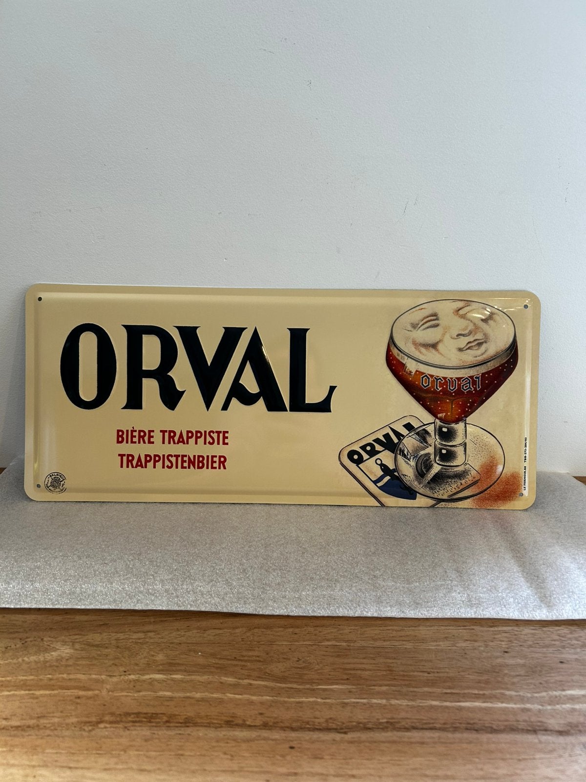 Plaque en métal Orval 50/17cm en relief neuve et emballée, Collections, Enlèvement ou Envoi, Comme neuf
