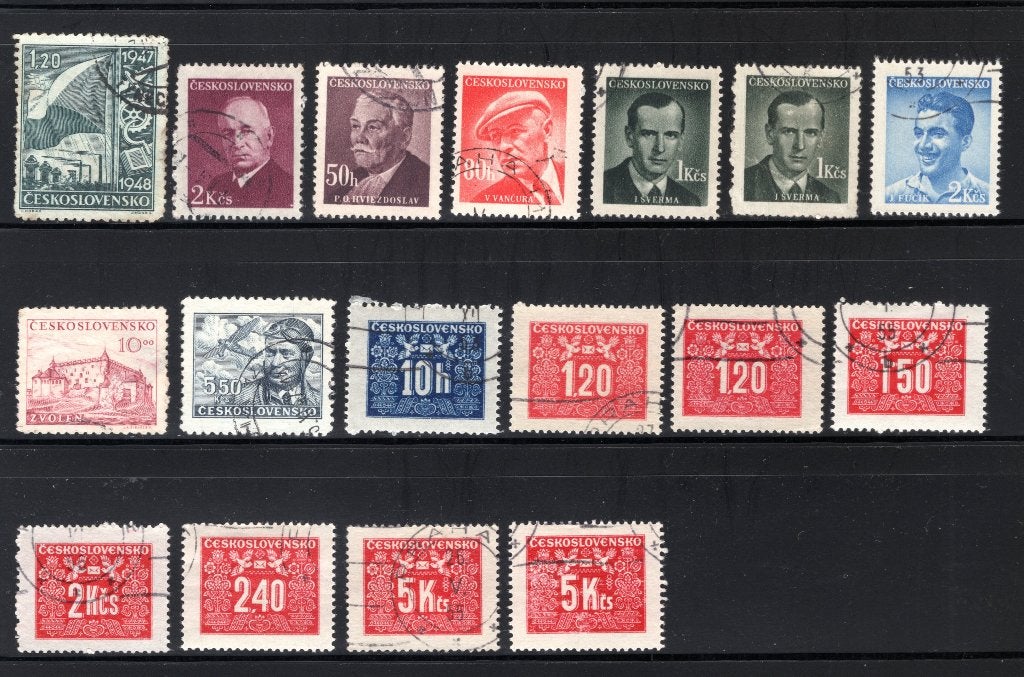TCHÉCOSLOVAQUIE Année 1946-1949 timbrée, Envoi, Affranchi