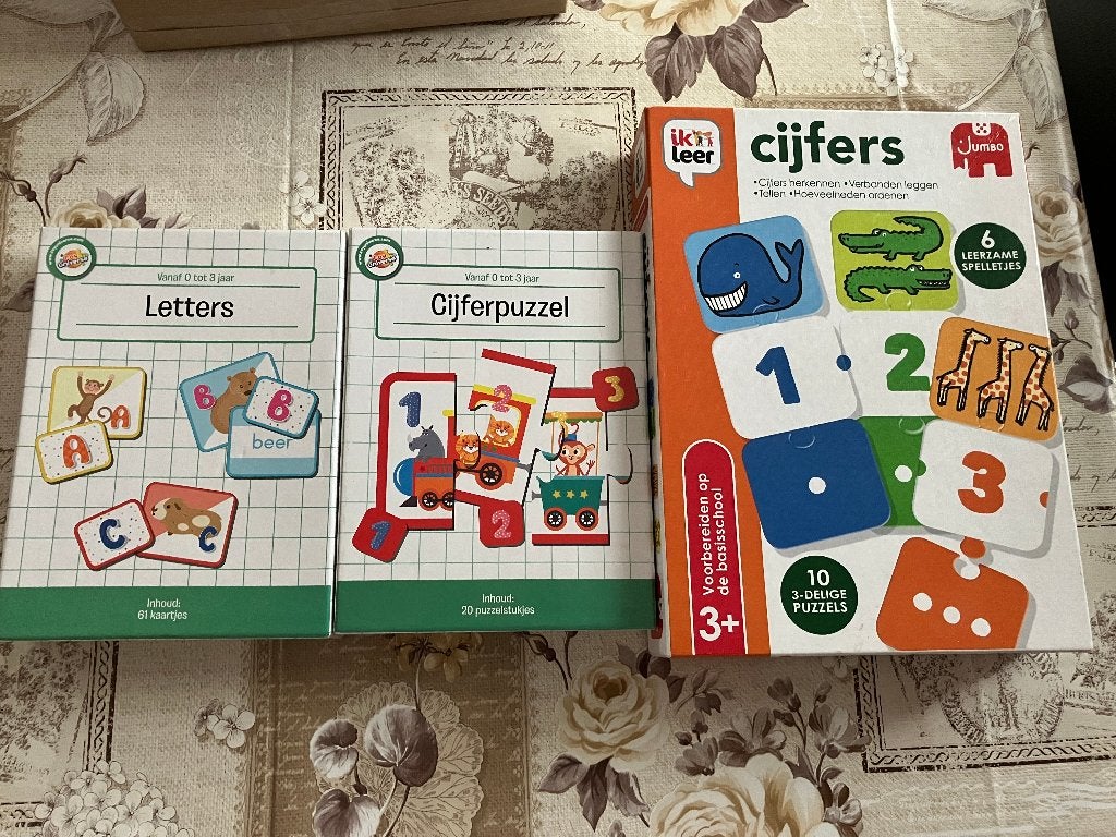 Set van 3 letters / cijfers puzzel, Ophalen of Verzenden