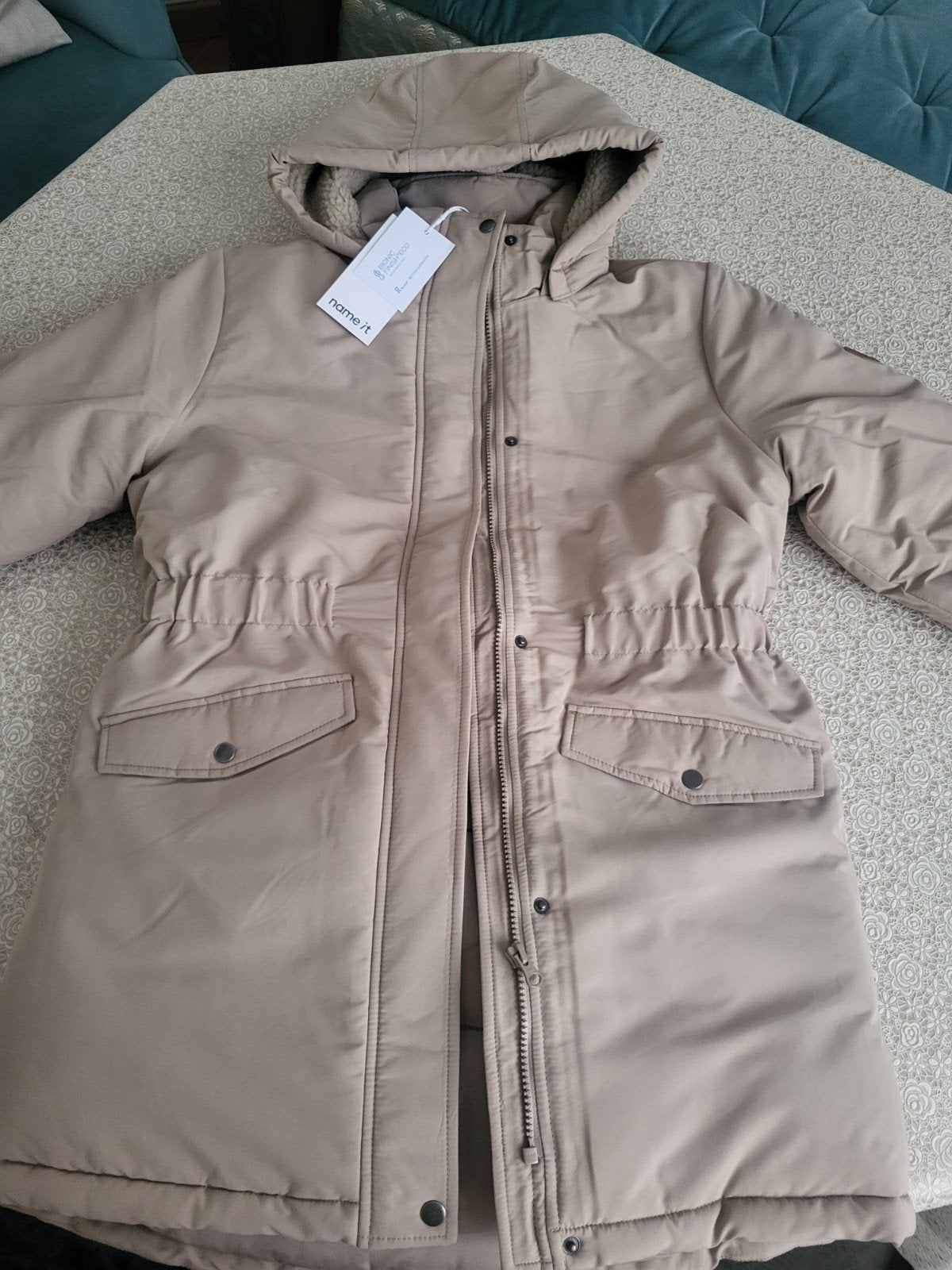 beige parka, Meisje, Name it, Nieuw, Ophalen of Verzenden