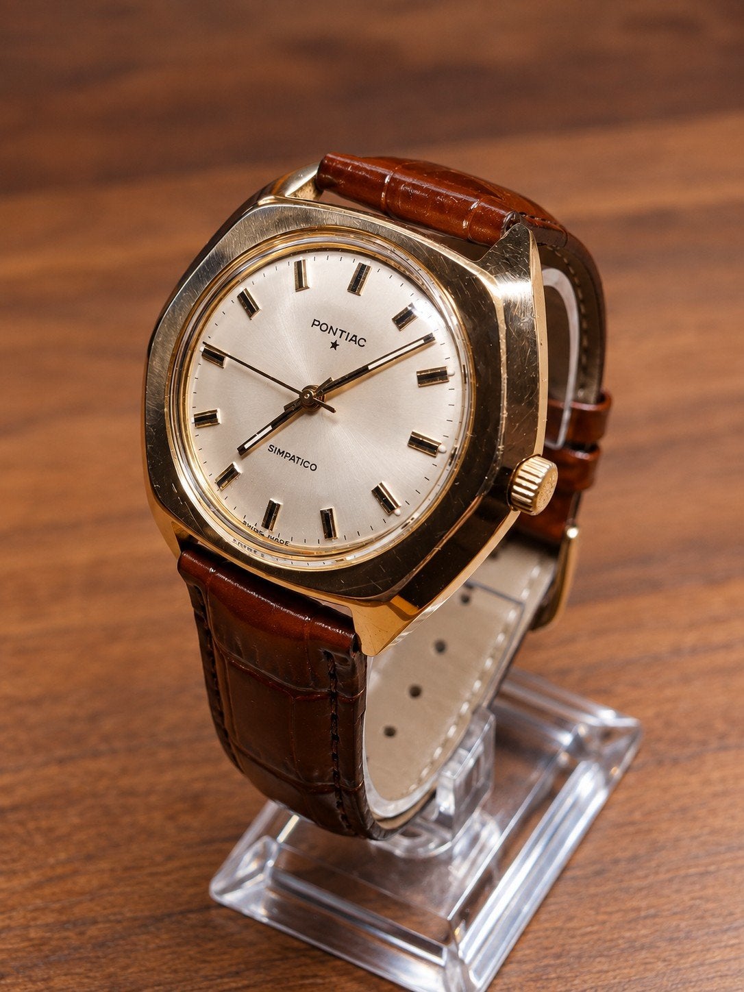 Montre vintage Pontiac Simpatico  pour homme — vers 1970, Enlèvement ou Envoi
