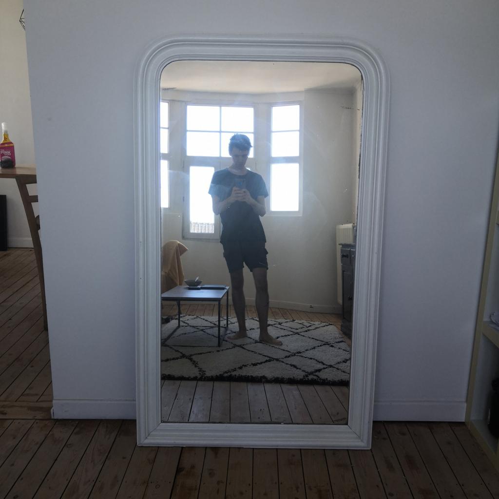 Large Louis Philippe Mirror (Antique), Ophalen of Verzenden, Gebruikt, 75 tot 100 cm, 150 tot 200 cm