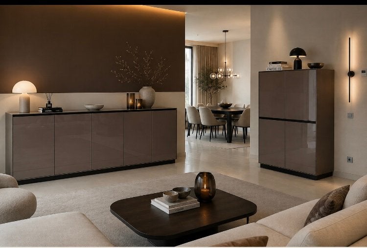Prachtige design dressoir en buffetkast +eettafel, Ophalen, Zo goed als nieuw