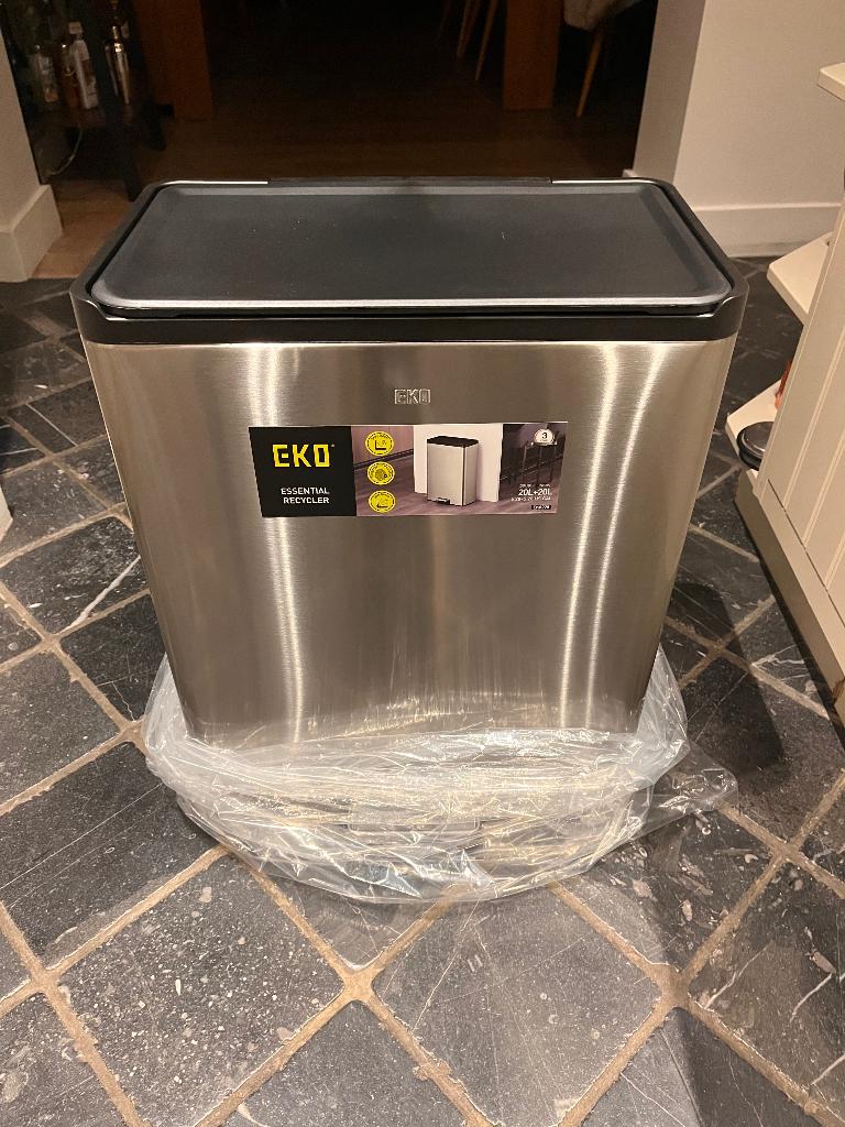 Vuilnisbak pedaalemmer 2x20l inox mat, Huis en Inrichting, Woonaccessoires | Prullenbakken, Ophalen, Inox, Met pedaal, 50 tot 75 cm