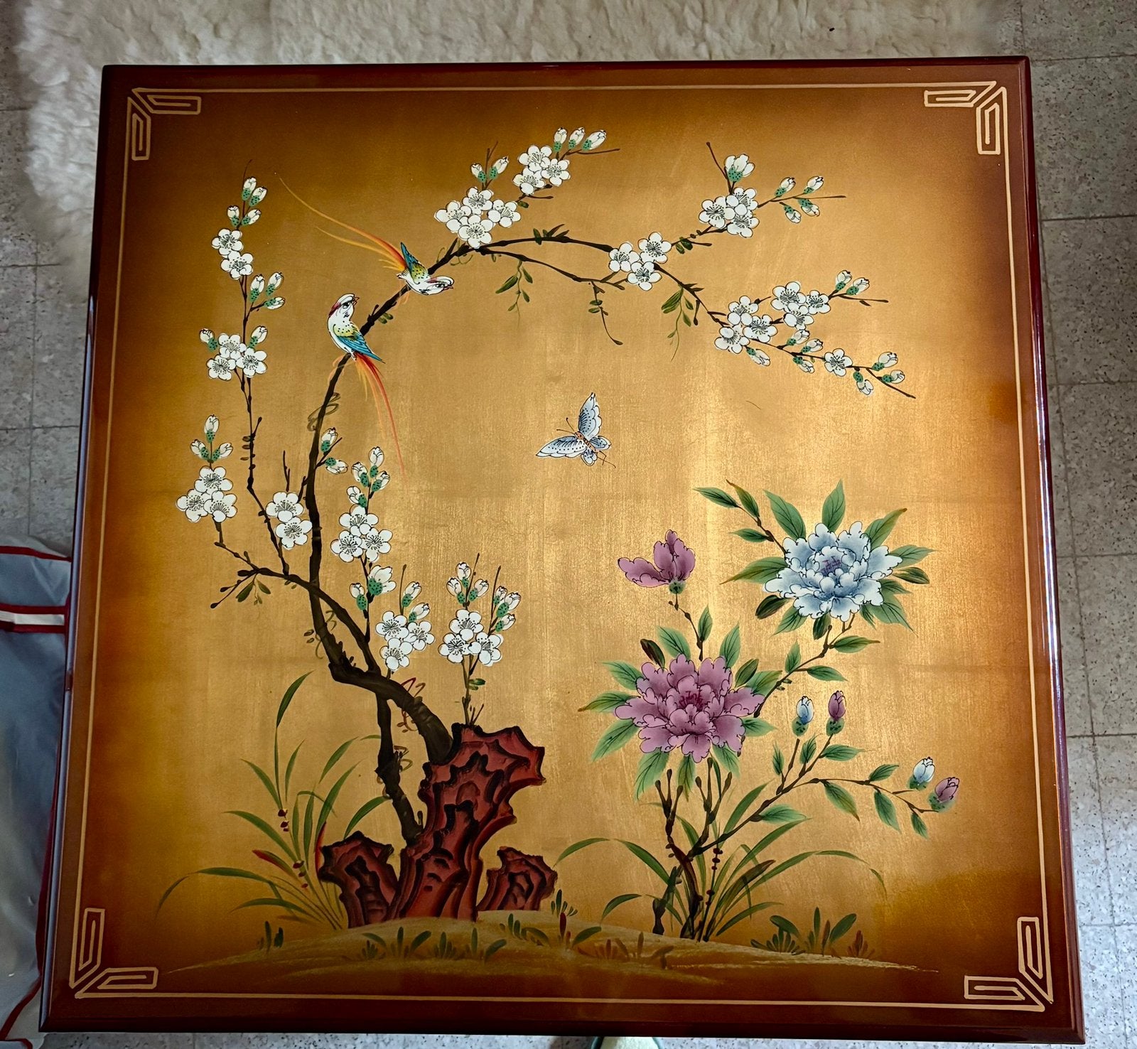 Salontafel Chinees lakwerk, Huis en Inrichting, Tafels | Salontafels, Ophalen, 50 tot 100 cm, Vierkant, 50 tot 100 cm