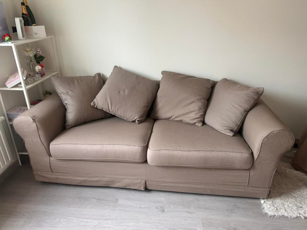 Beige 3 zit, Ophalen, Gebruikt, 150 tot 200 cm, Driepersoons