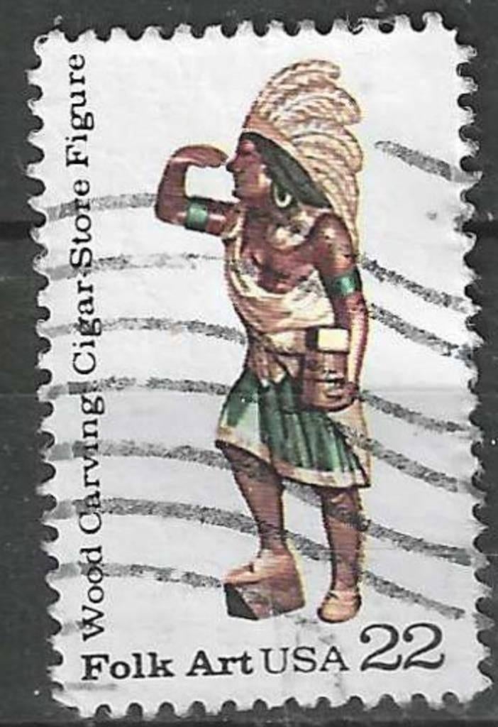États-Unis 1986 - Yvert 1681 - Sculptures sur bois - In (ST), Envoi, Affranchi