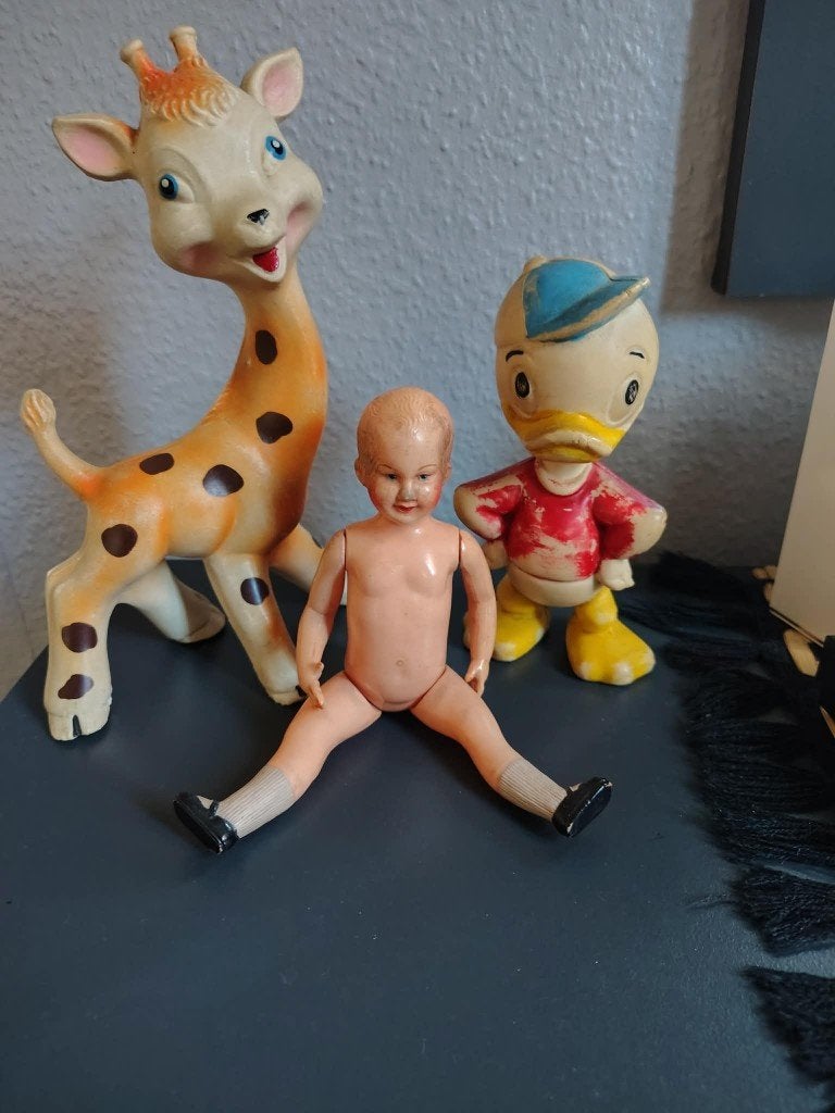 Vintage speelgoed giraf, Kwak (Disney), popje (antiek), Ophalen of Verzenden