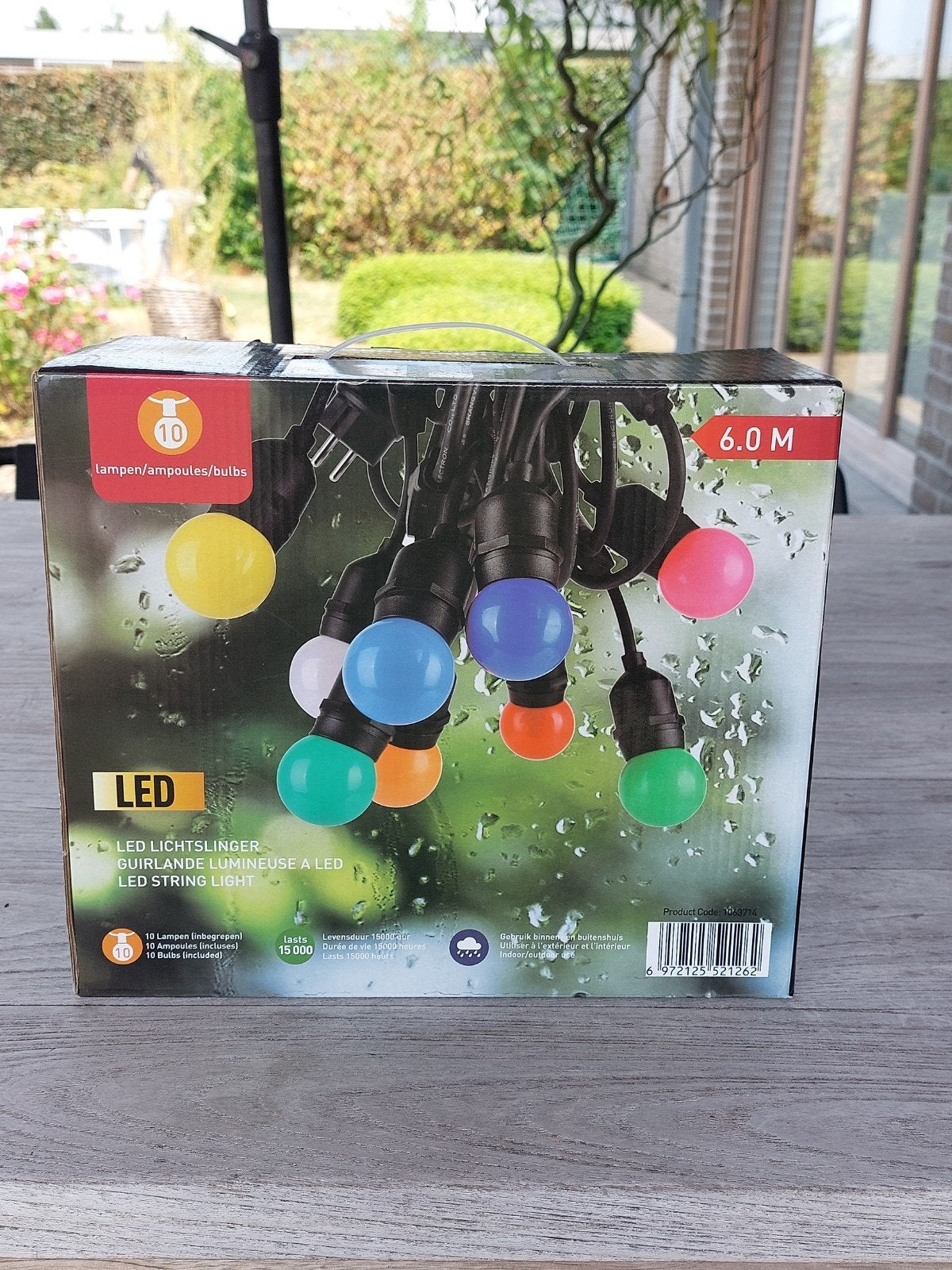 LED lichtslinger 6m multicolour, Jardin & Terrasse, Éclairage extérieur, Neuf, Enlèvement ou Envoi, Synthétique, Alimentation secteur