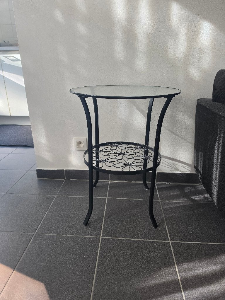 Petite table fer forgè, Enlèvement, Utilisé, Rond, Fer forgè