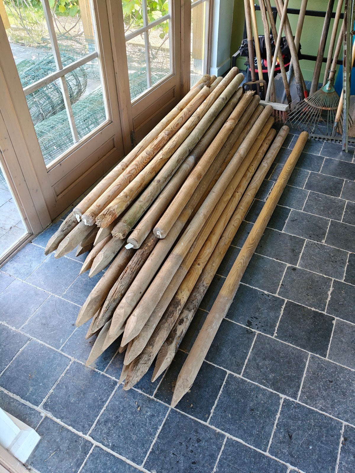 Houten paal 200x6 cm rond, Ophalen
