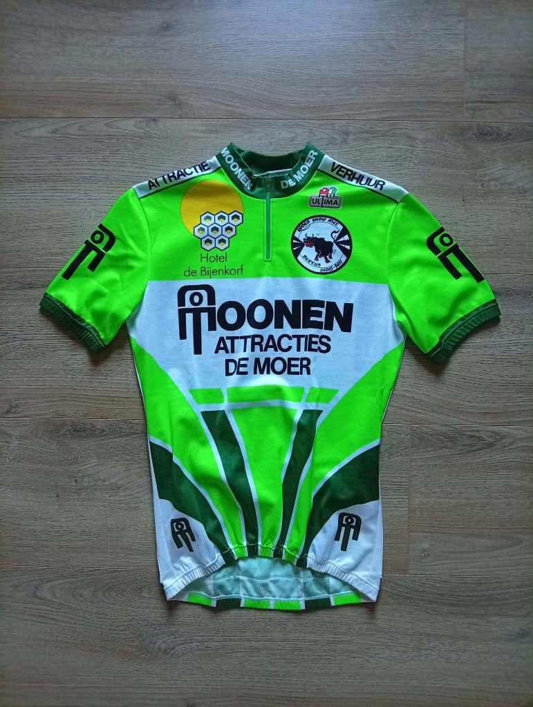 Wielertrui Moonen Attracties 1994, Gebruikt, Ultima, Ophalen of Verzenden, Bovenkleding