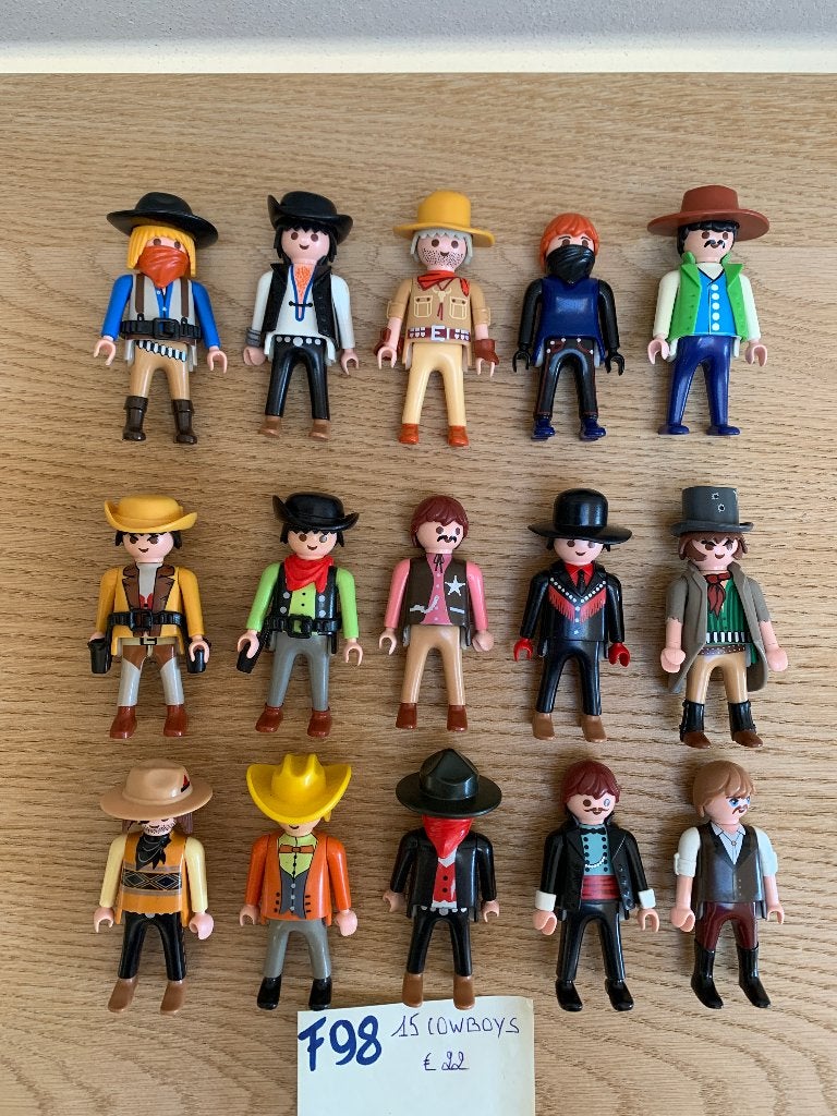 PLAYMOBIL F98: LOT 15 COWBOYS, Enfants & Bébés, Enlèvement ou Envoi, Comme neuf, Country, Figurines
