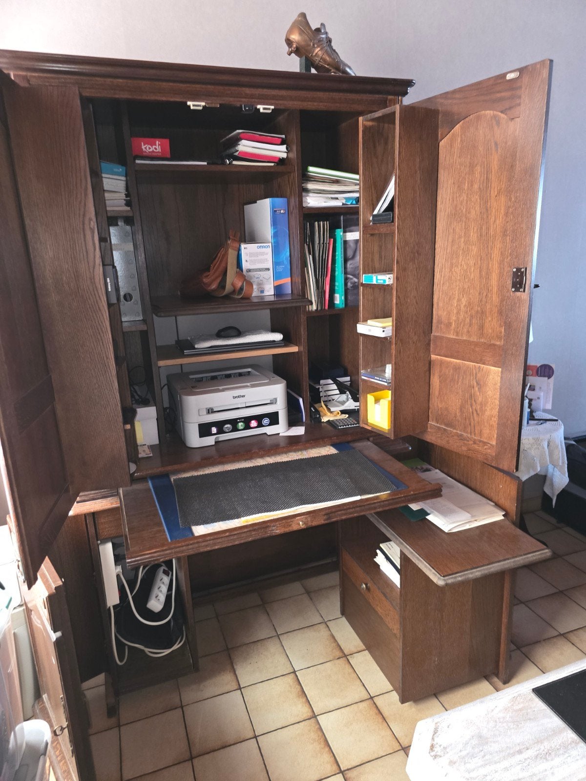 bureau kast te koop, Ophalen, Gebruikt, Hout, Bruin