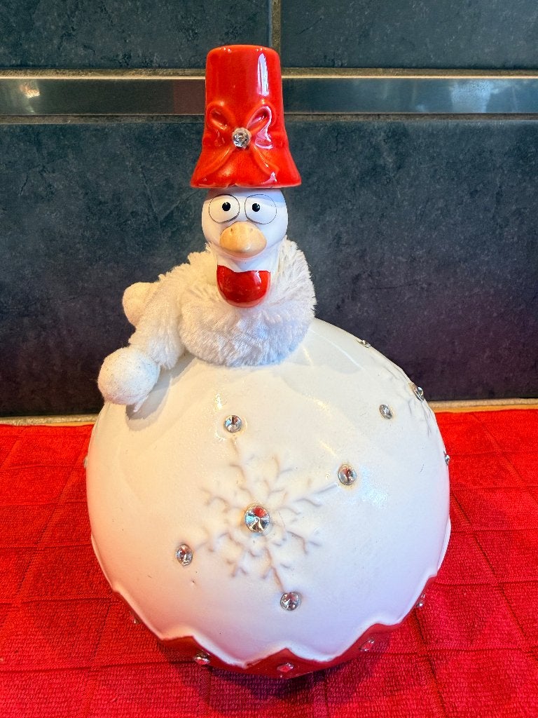 Grote kerstsneeuwvlokken met rechte kip - J-Line, Ophalen of Verzenden, Zo goed als nieuw, Dier