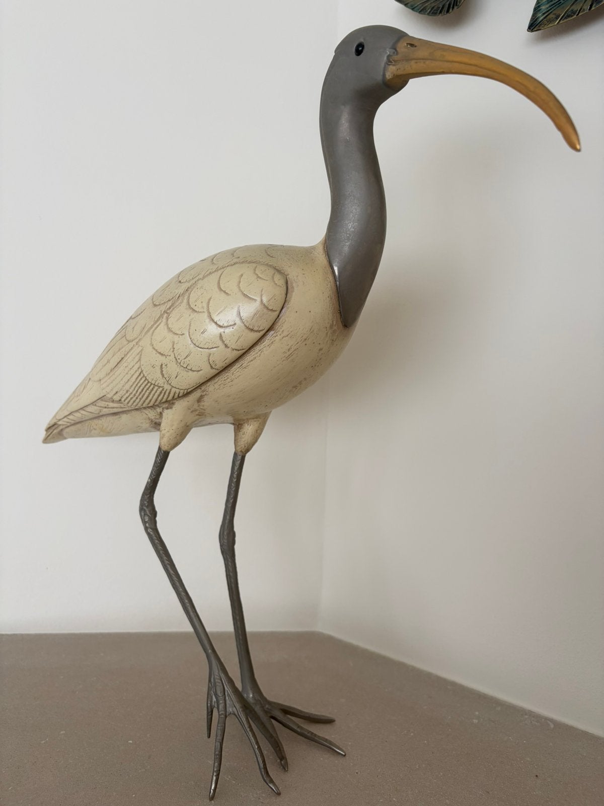 Sculpture Ibis Vintage - Elli Malevolti (Italie) - Signée, Sculpture, Enlèvement, Beige, 40 cm