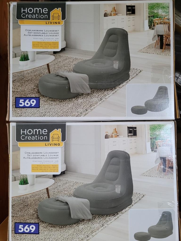 Opblaasbare loungeset (2 stuks), Kunststof, Nieuw, Loungeset, Ophalen
