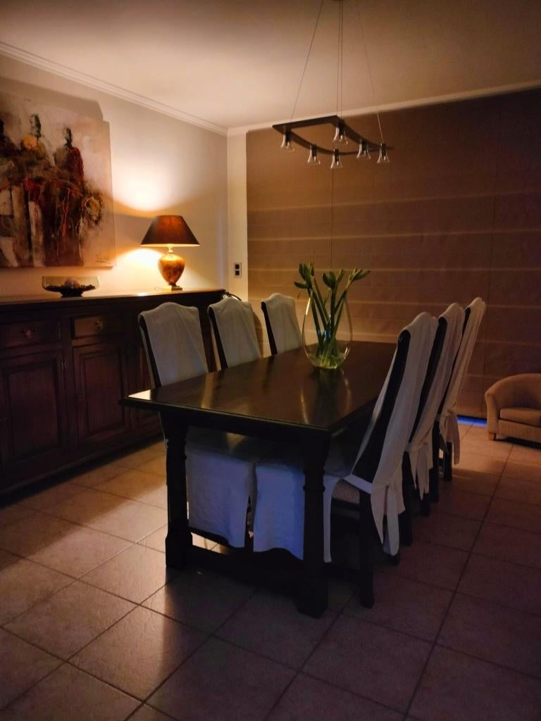 EIKEN EETTAFEL + 6 STOELEN, Antiek en Kunst, Ophalen
