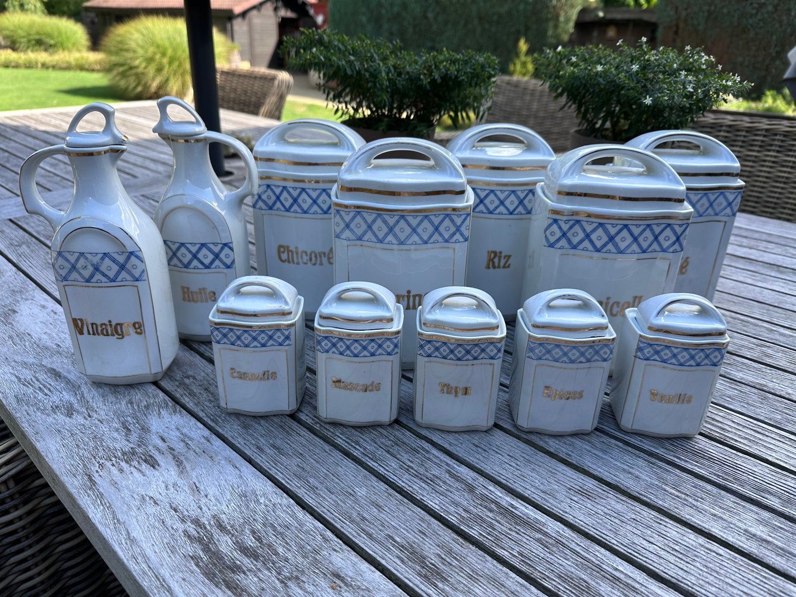 Franse vintage kruideniersset/voorraadpotten, Enlèvement