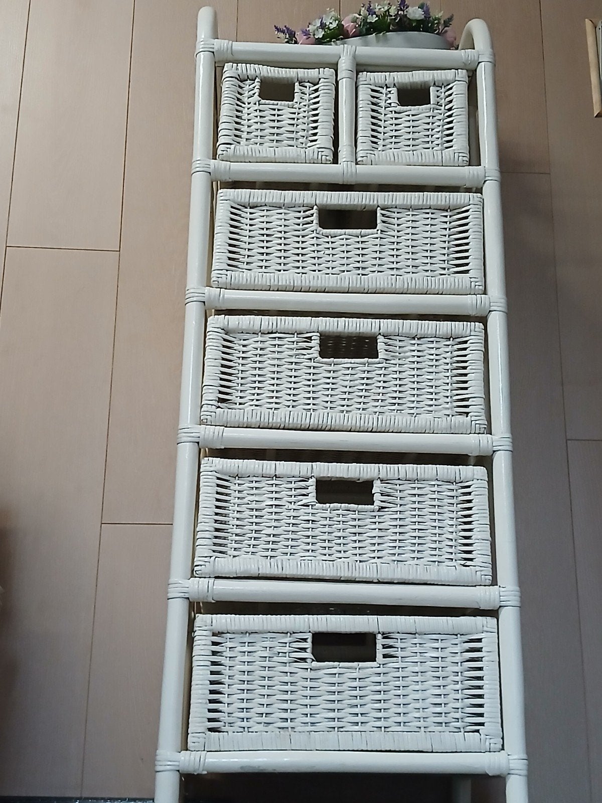 rieten rek 6 vakken 1m23 hoog, Ophalen, Minder dan 50 cm, 5 laden of meer, 100 tot 150 cm