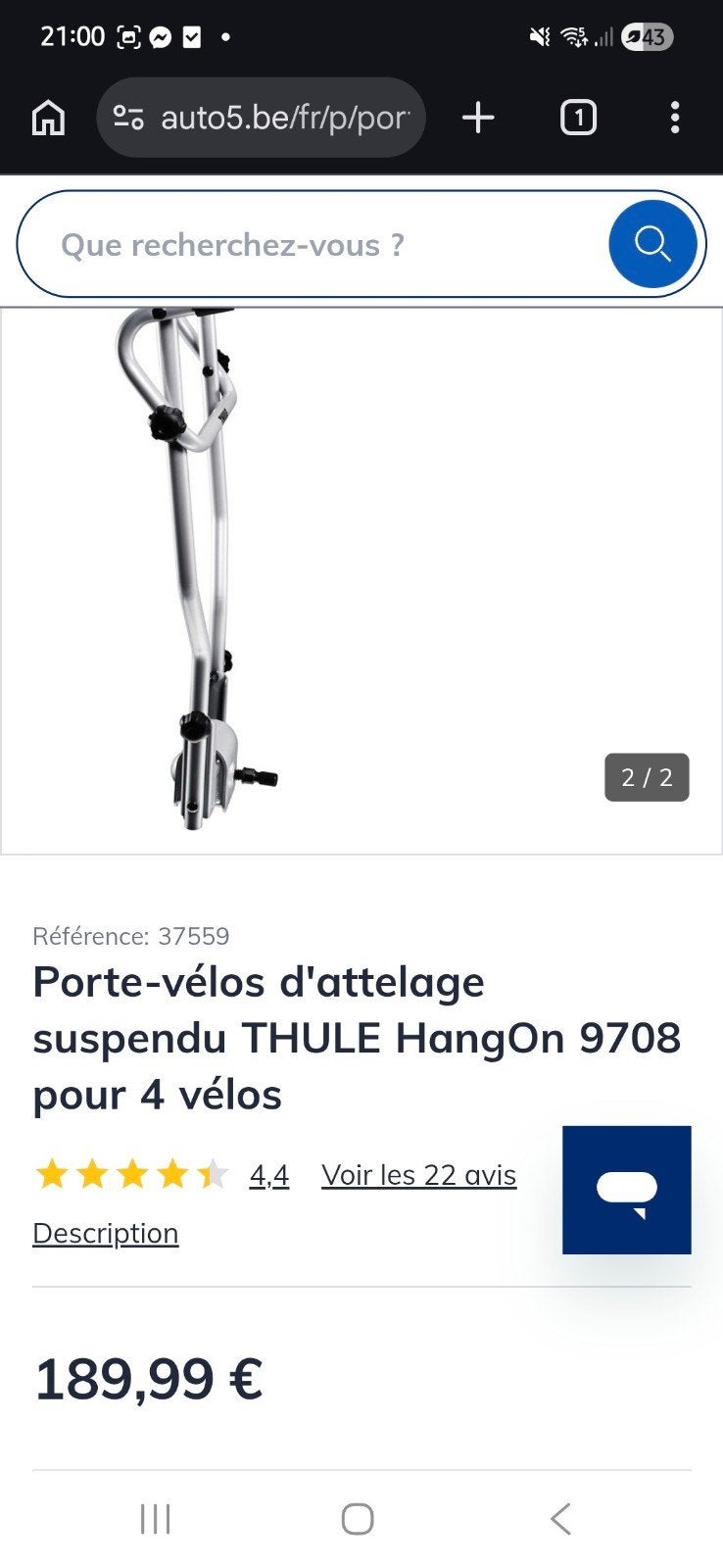 PORTE-VELOS POUR 4 NEUF, Enlèvement
