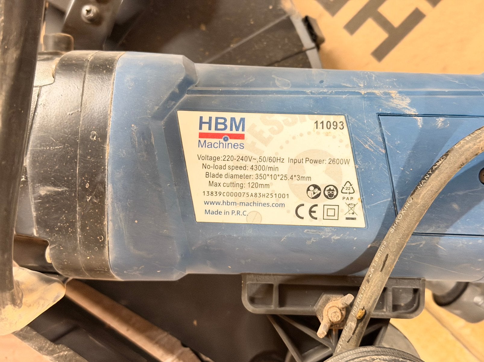 Scie murale HBM Machines, scie à béton 2600W, Enlèvement ou Envoi, 1200 watts ou plus, 70 mm ou plus, Comme neuf