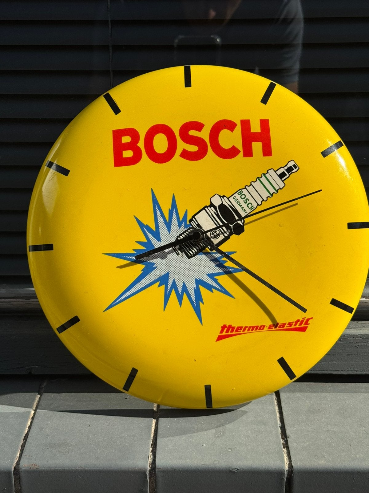 BOSCH Bougie reclame klok, Verzamelen, Ophalen, Gebruikt, Reclamebord