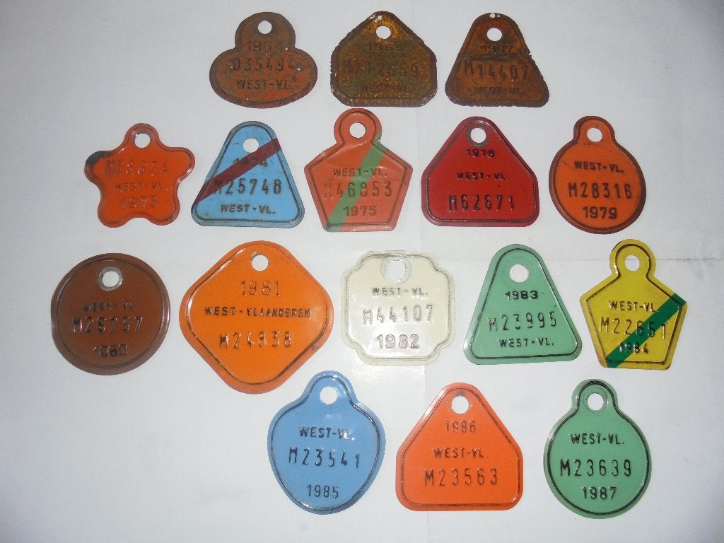 ancien plaques de cyclomoteurs, Flandre occidentale, tole, Enlèvement ou Envoi