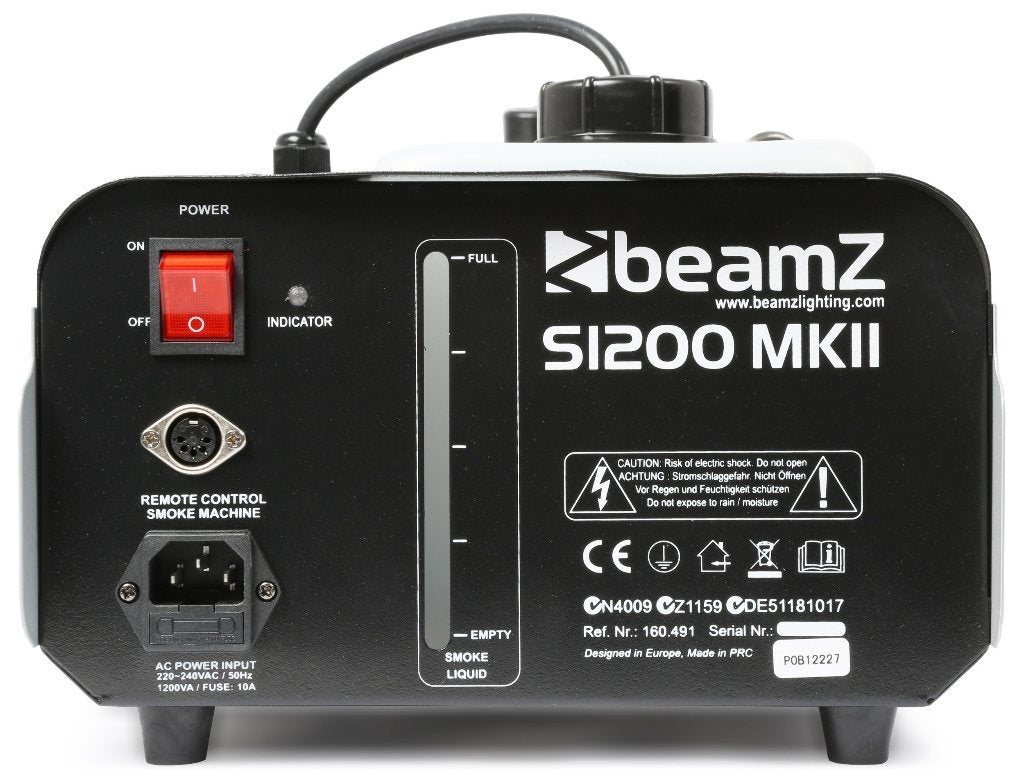 Rookmachine met timer, Beamz S1200 MKII, Muziek en Instrumenten, Ophalen of Verzenden, Nieuw, Rookmachine, Kleur