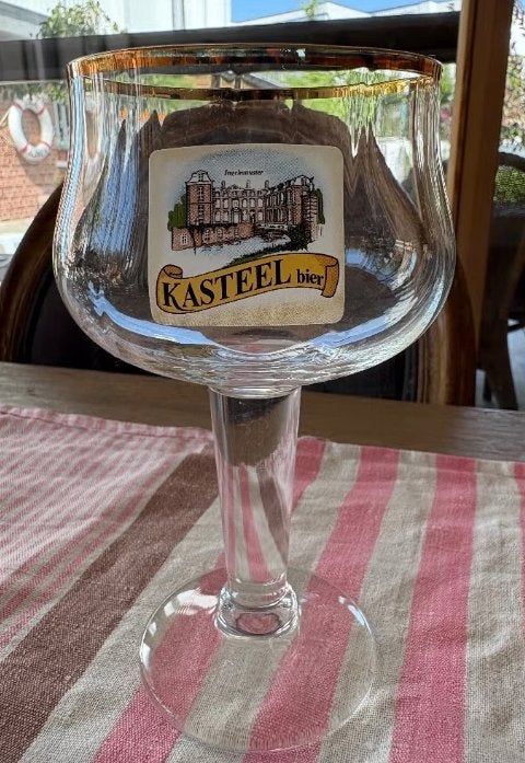 Vintage Kasteelbier Glas 25cl (Jaren '90), Collections, Verres & Petits Verres, Comme neuf, Verre à bière, Enlèvement ou Envoi