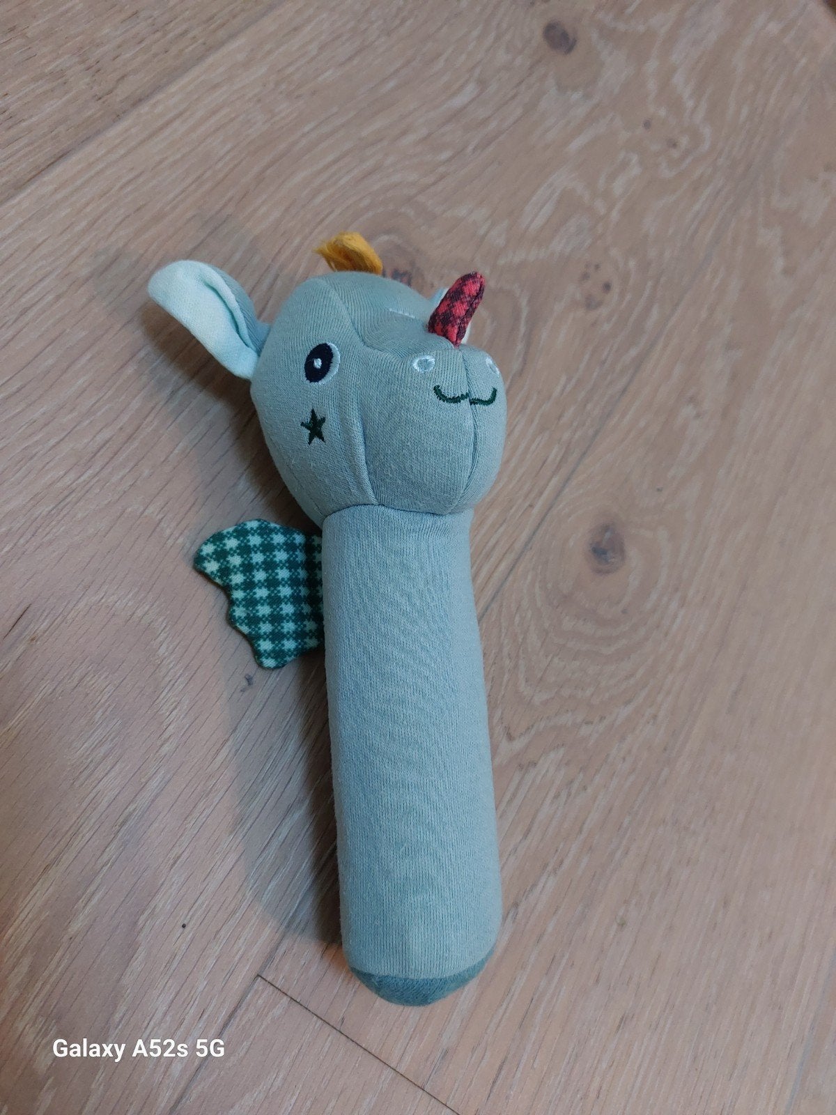 lilliputiens knijpspeeltje draak, Ophalen of Verzenden, Zo goed als nieuw, Rammelaar, Met geluid