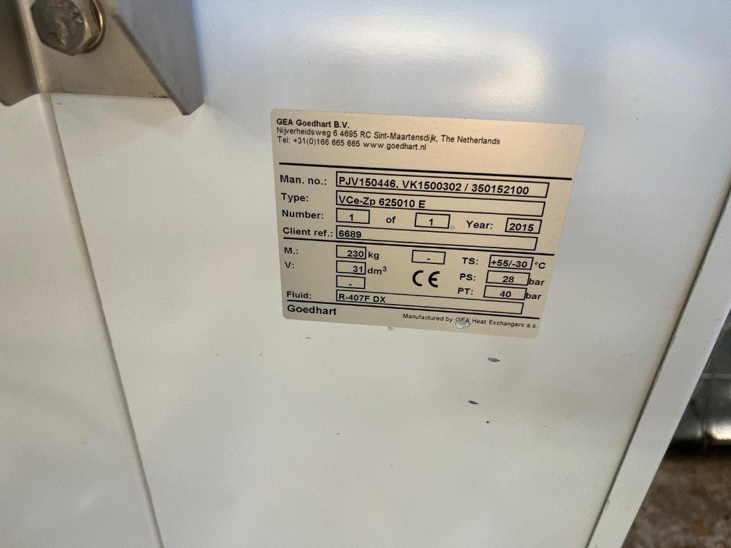 installation de refroidissement, Enlèvement