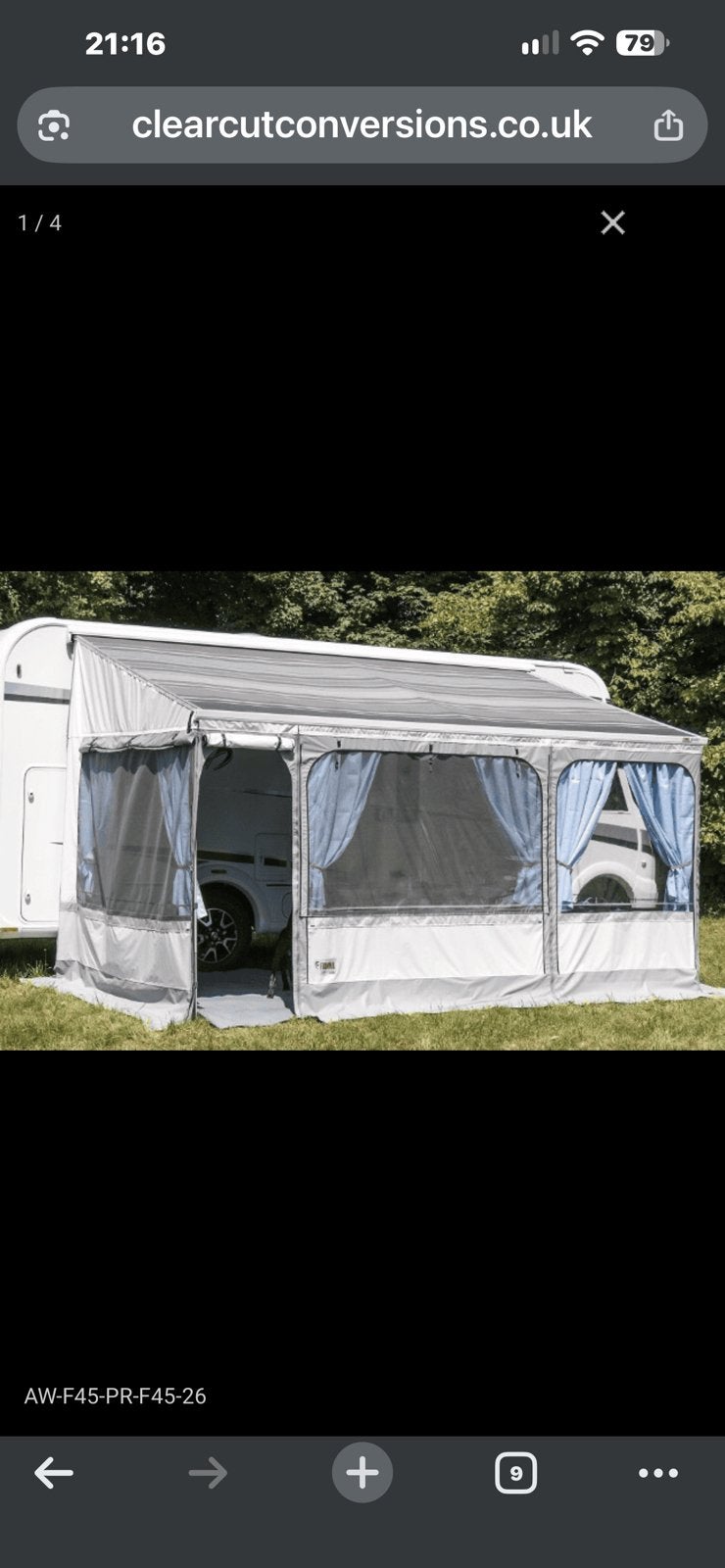 Fiamma voortent 4,5 of 5 meter luifel, Caravans en Kamperen, Ophalen, Zo goed als nieuw, Fiamma