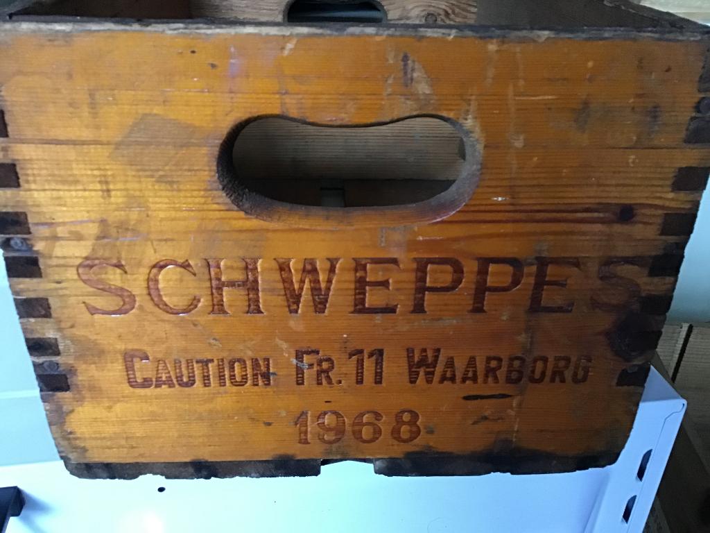 Poubelle en bois, Schweppes 1968, Collections, Enlèvement, Utilisé, Autres types